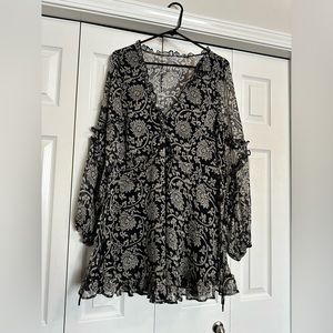 Angel Biba Navy Floral Long Sleeve Dress